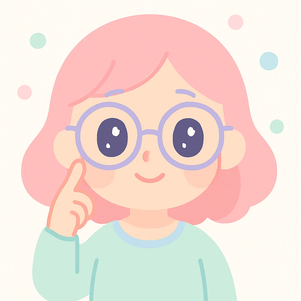woman wearing glasses, soft and friendly atmosphere emoji