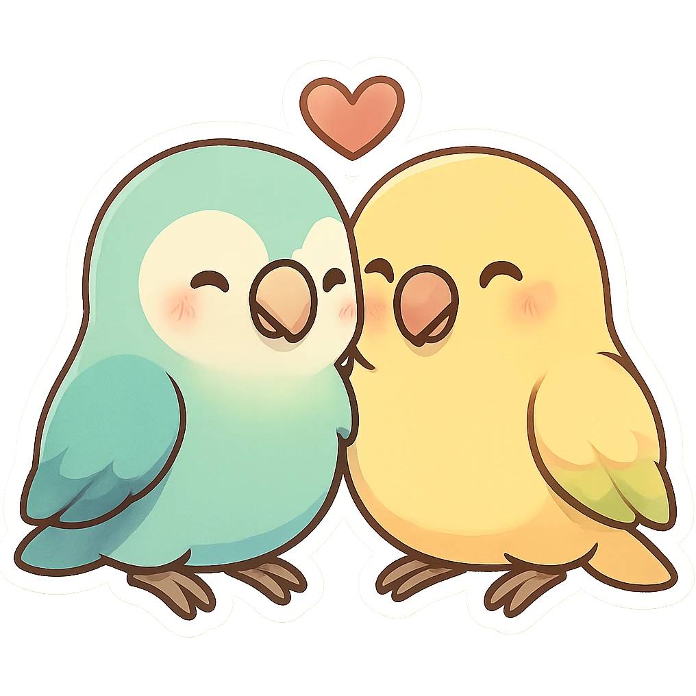cute pair of lovebirds  emoji