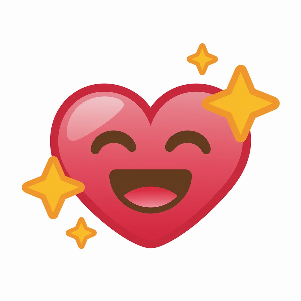 heart emoji with sparkles emoji