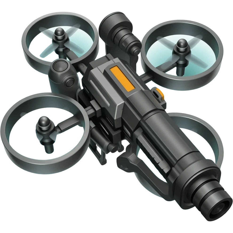 Sleak scifi hover drone with weapons emoji