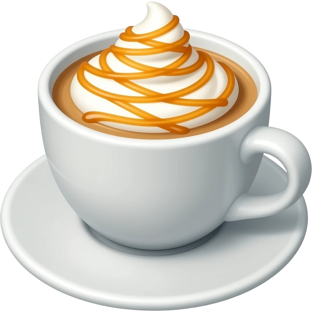 cup of caramel macchiato with drizzle of caramel on coffee emoji