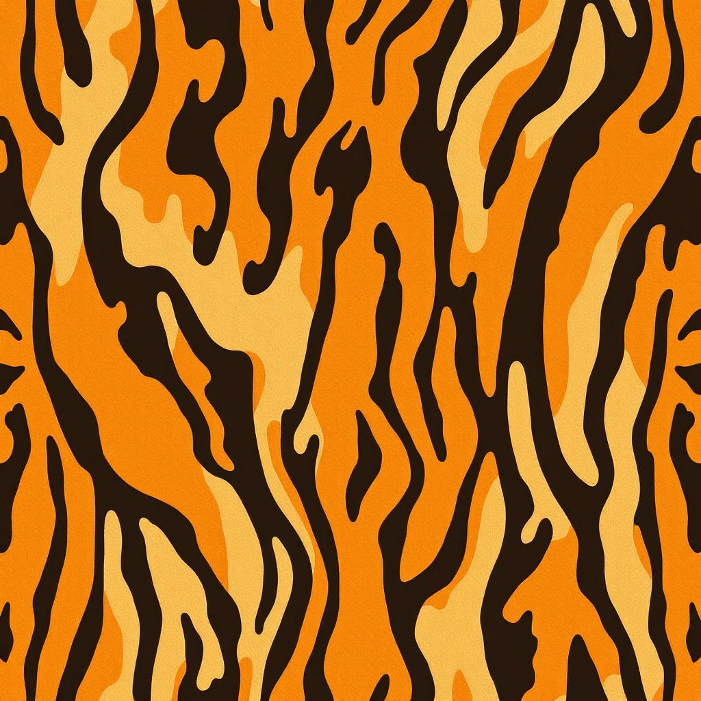 tiger print pattern in autumn colors, orange brown beige palette, abstract seamless texture, bold stylish background emoji