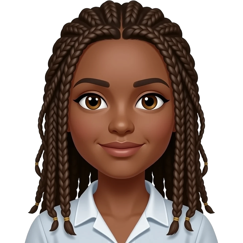 Gere um emoji de uma pessoa parda pele parda com box braids emoji
