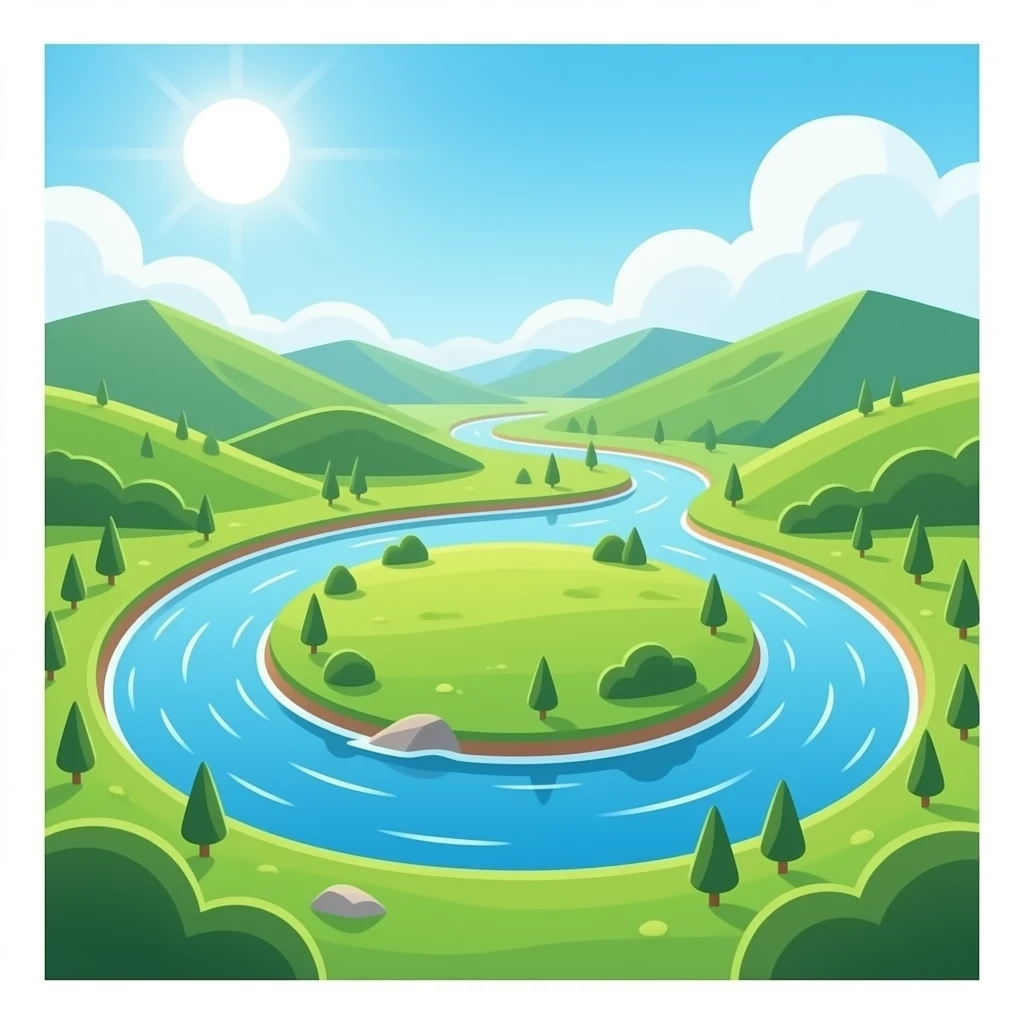 river circle landscape emoji