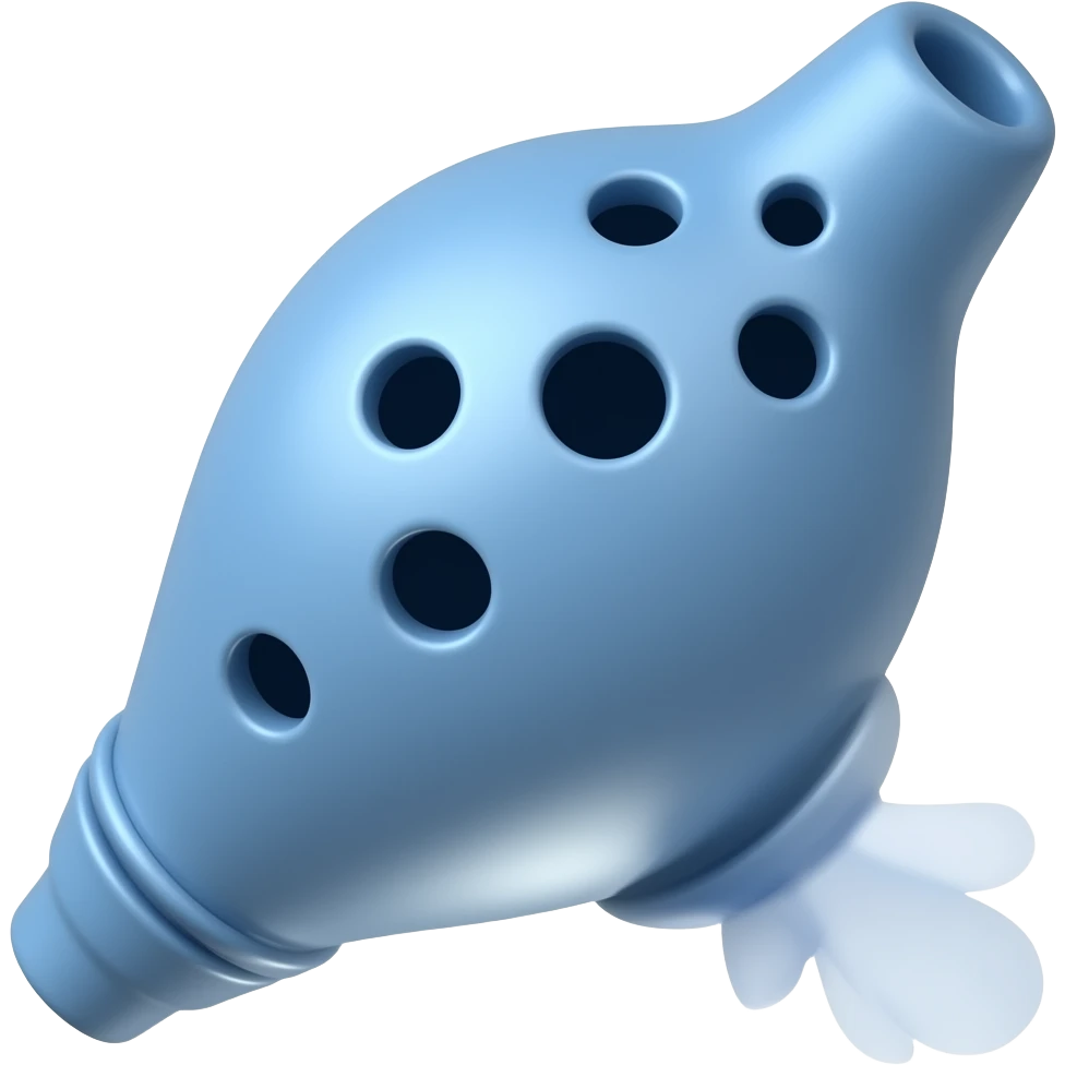 A blue 12-hole Ocarina emoji