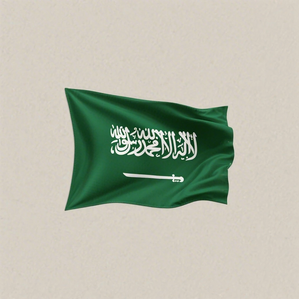 Сгенериуй мне 1 такой флаг на однородном фоне. Флаг саудовской аравии. в Такой же форме emoji