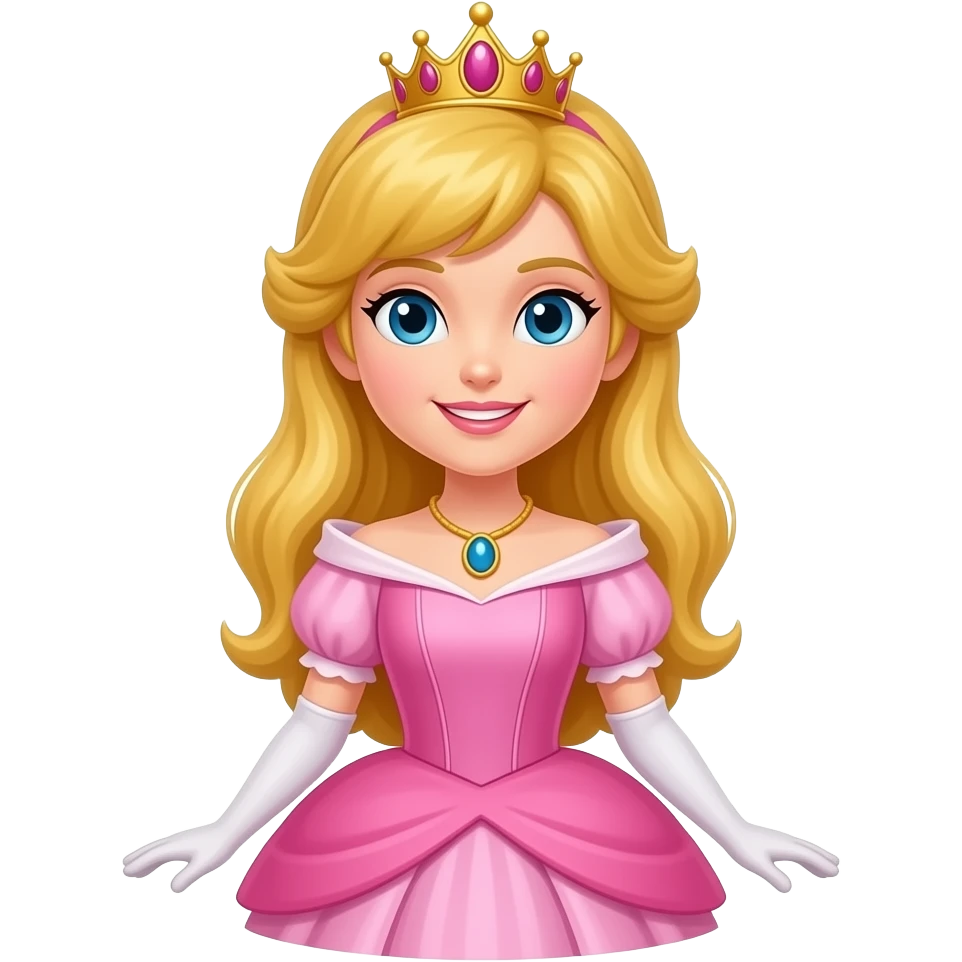 Pemb Ve Kabarık elbiseli taçlı prenses emoji