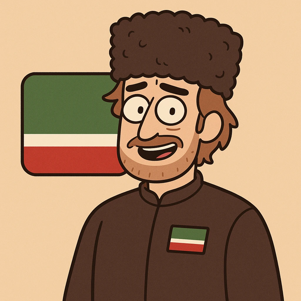 simple Chechen flag with official colors, flat icon style emoji