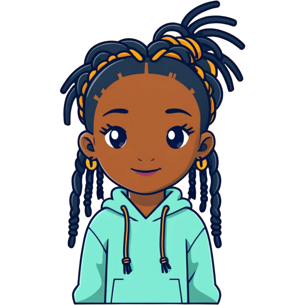 Black girl with dreads emoji