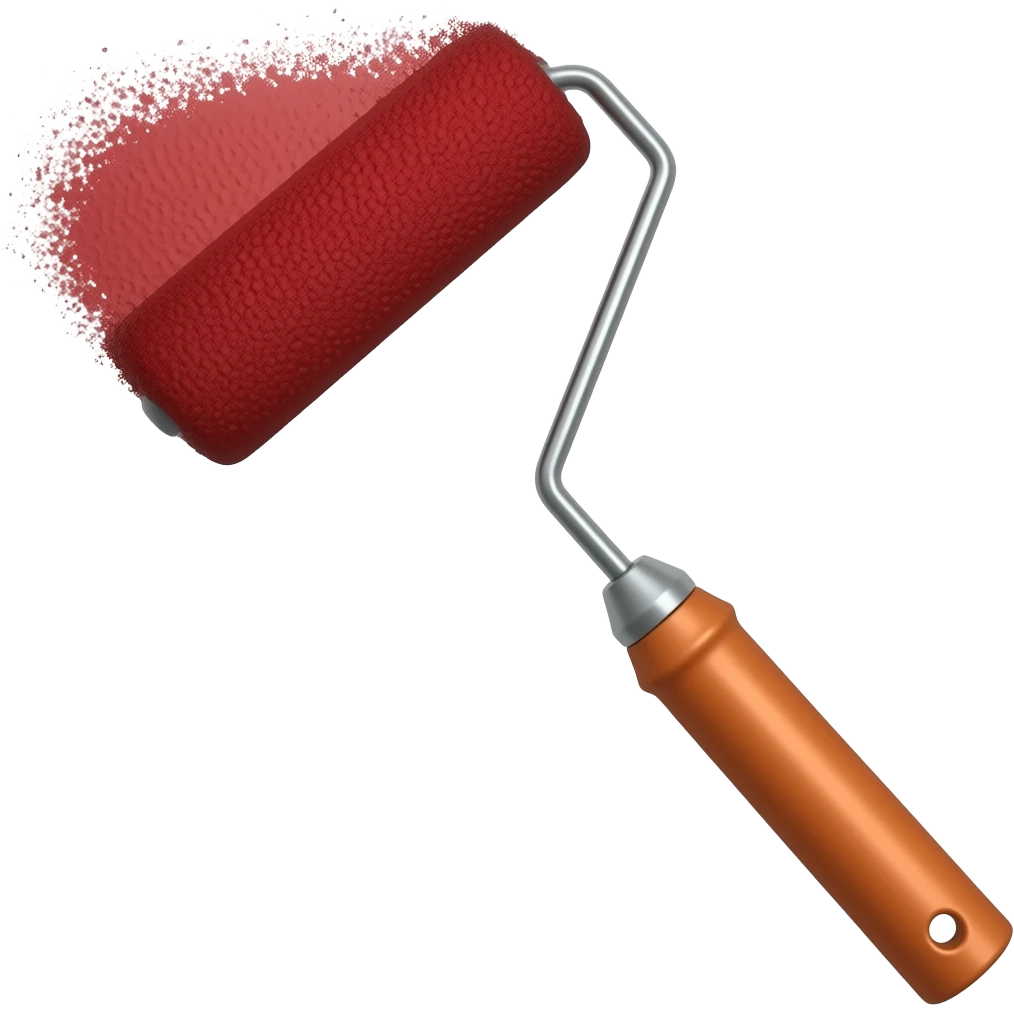 paint roller red emoji