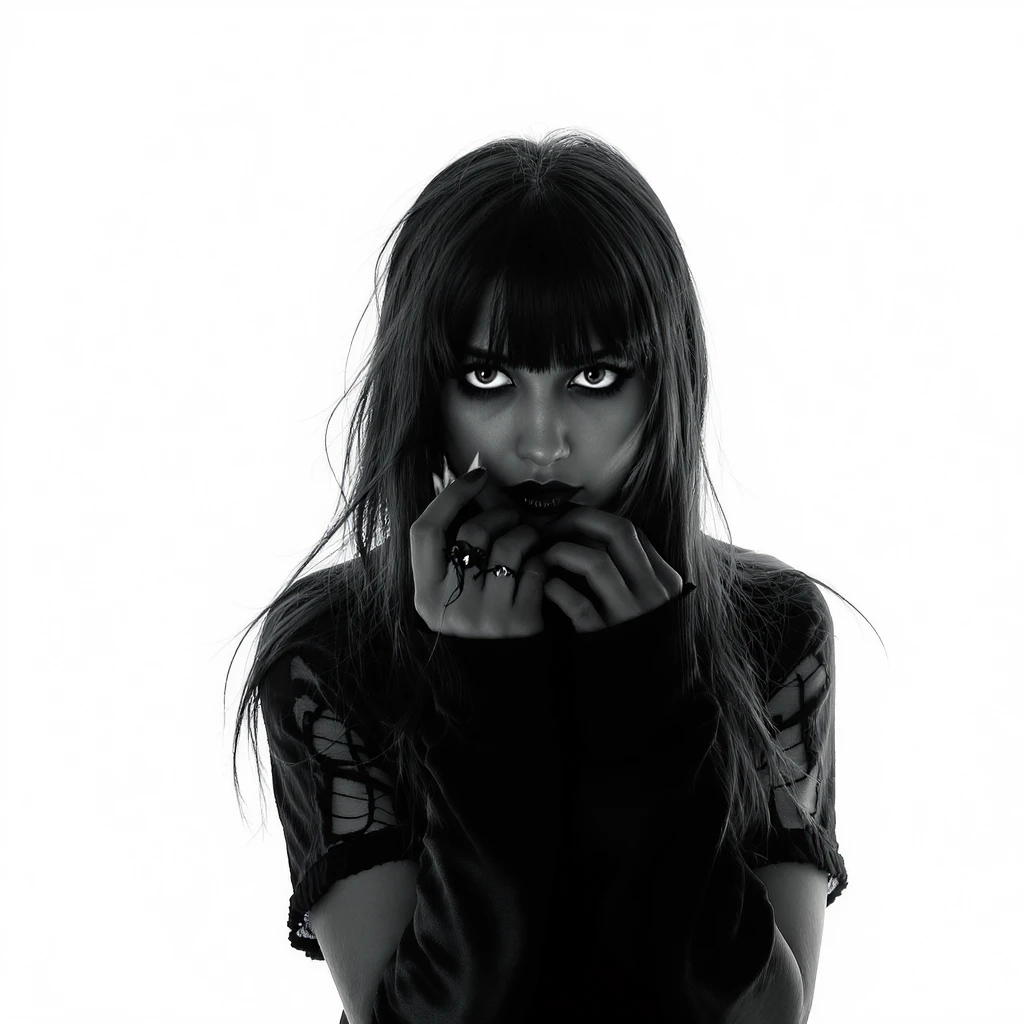 emo heart with flames, black and white dslr photography style emoji