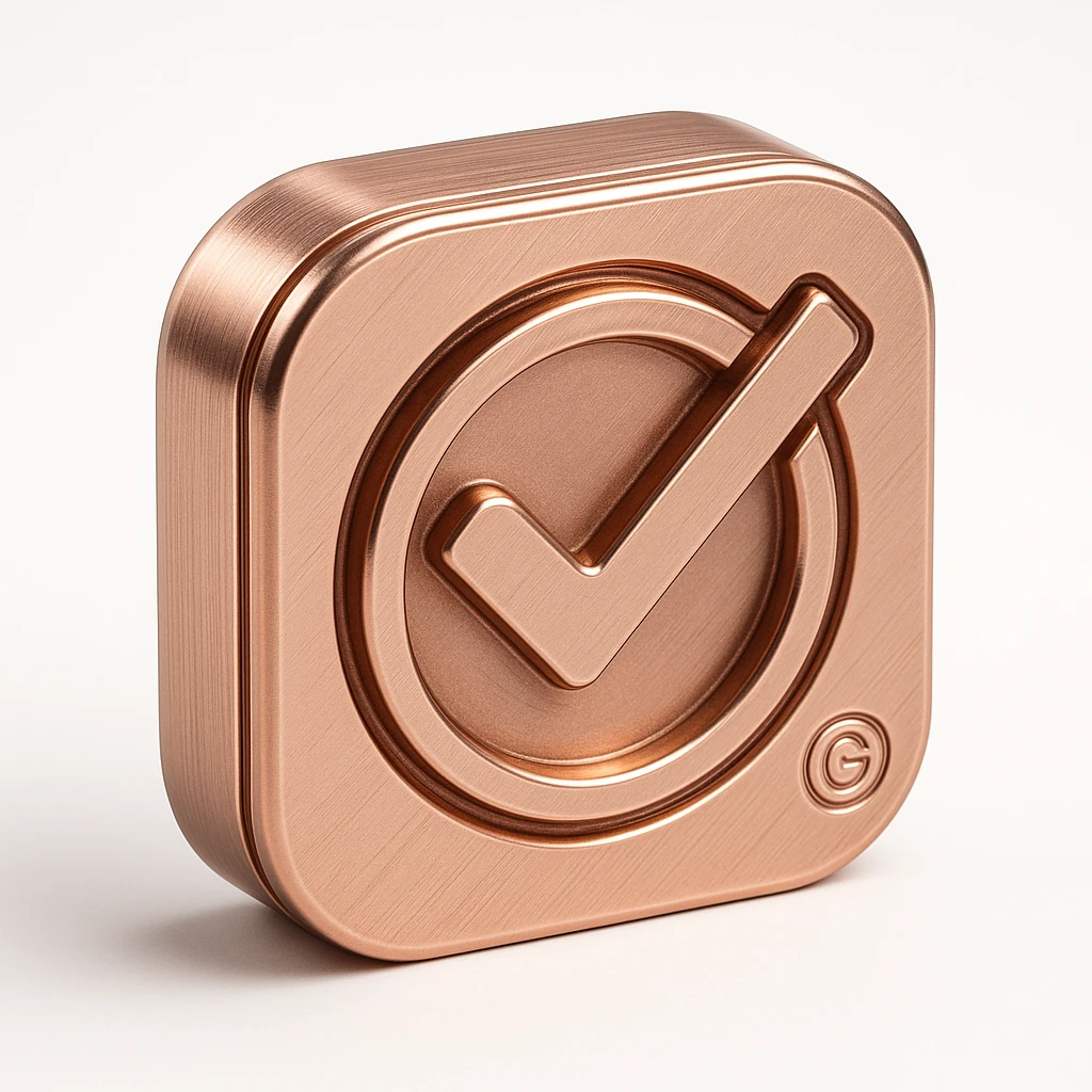 rose gold object, modern icon style emoji
