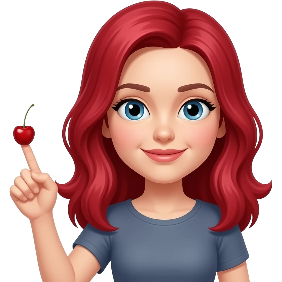 💁🏻‍♀️ make this emoji to have cherry red hair dont change anything else emoji