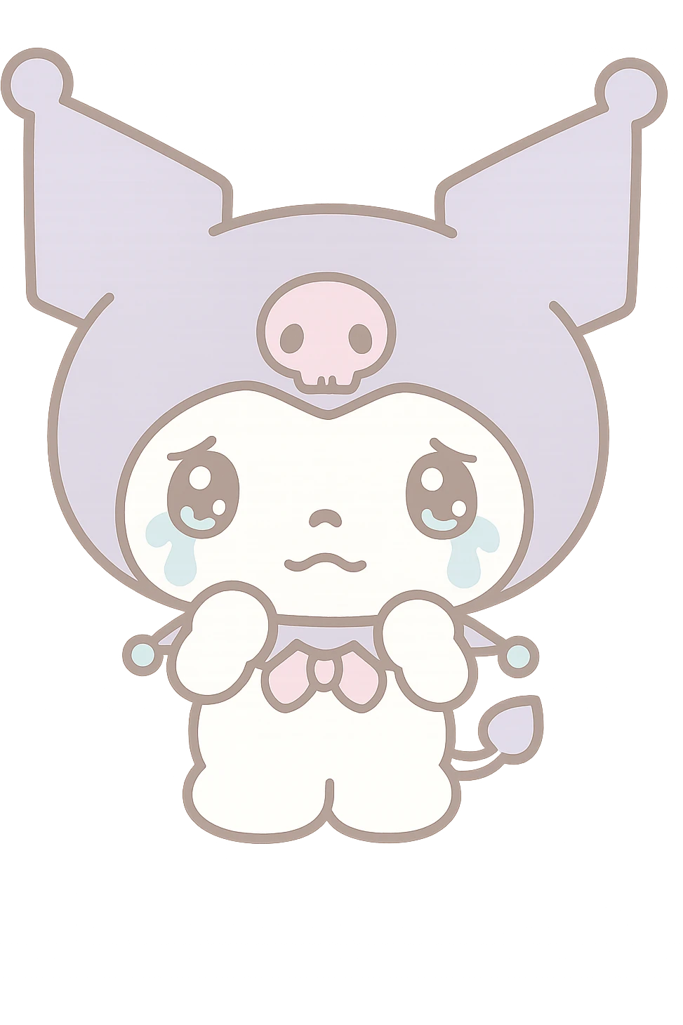 Kuromi crying, kawaii style emoji