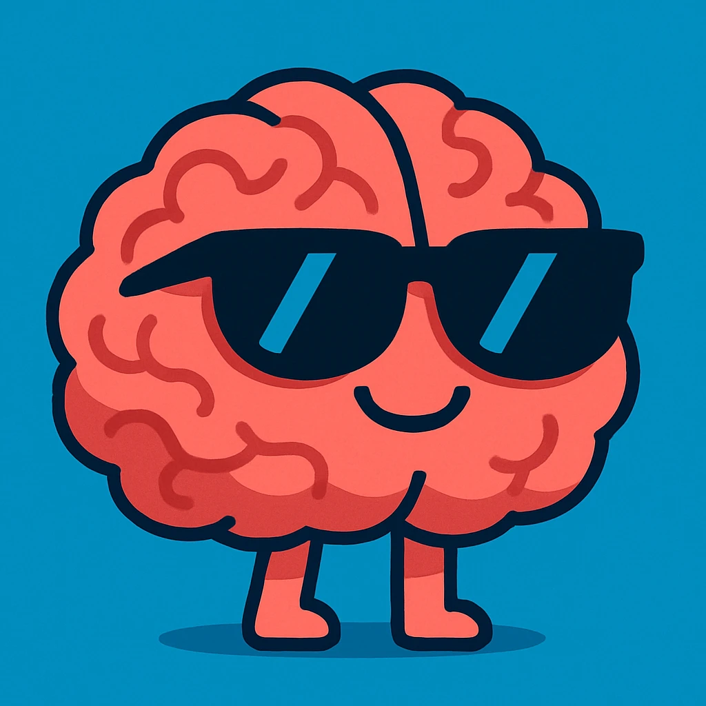 brain with black sunglasses emoji
