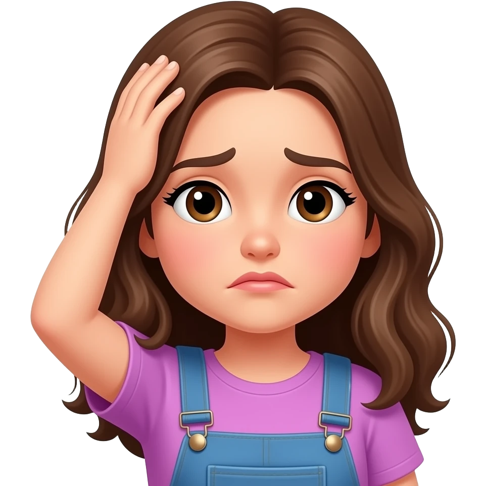 girl worried with her hand on head emoji