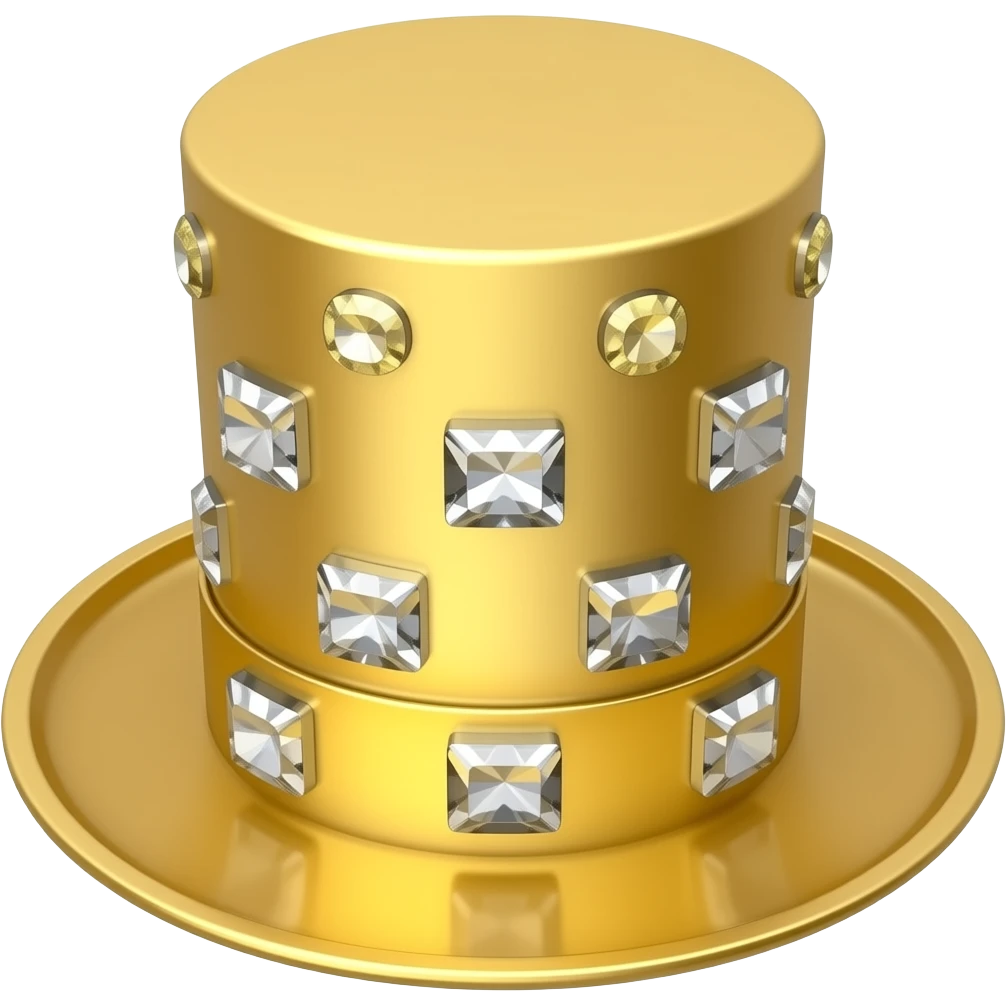Cappello a cilindro d’oro e brillanti emoji
