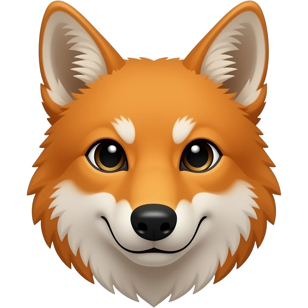 Эмодзи койот рыжый emoji