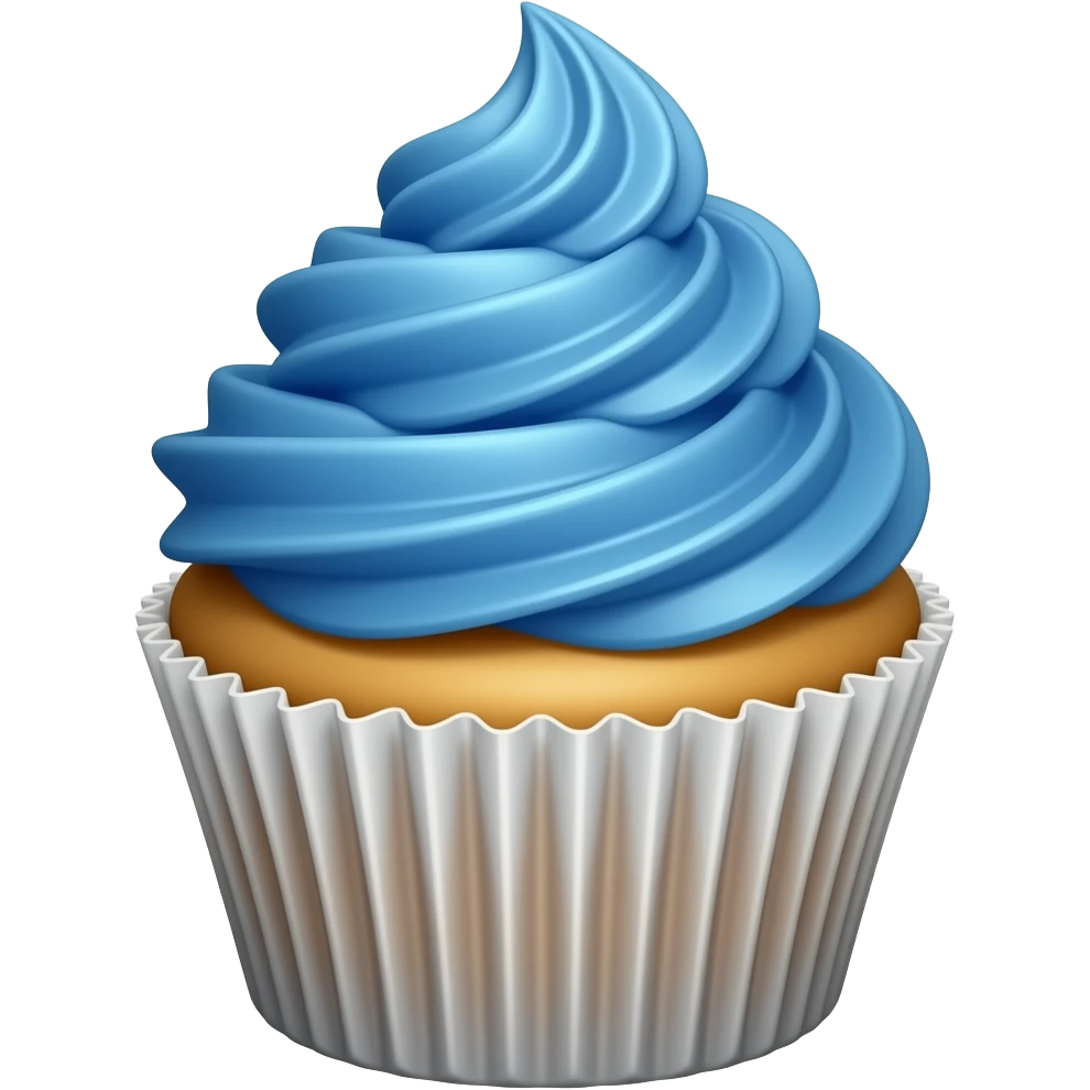 Cupcake with blue icing emoji