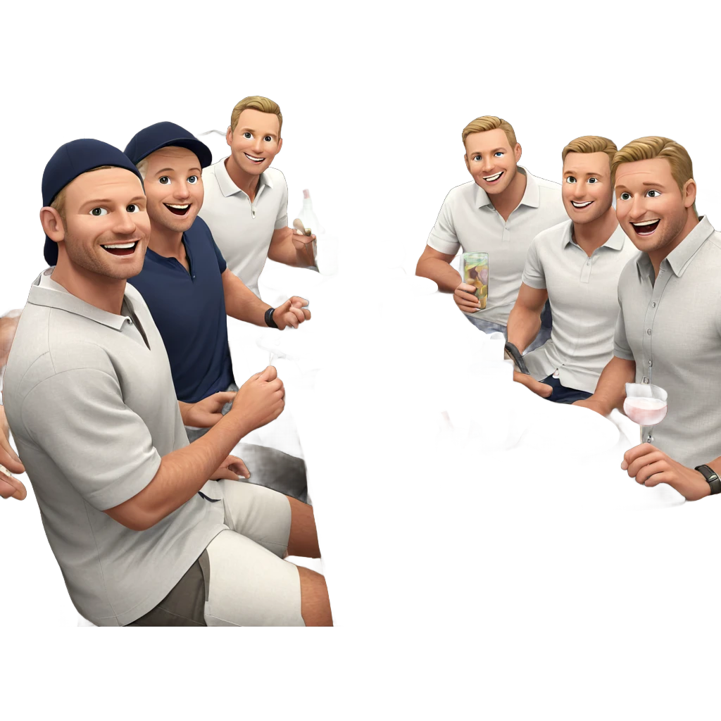 boys enjoying drinks indoors emoji