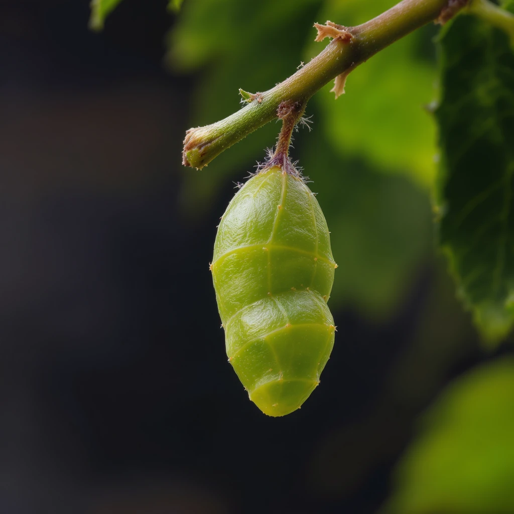 a butterfly cocoon, realistic style, highly detailed, natural lighting emoji