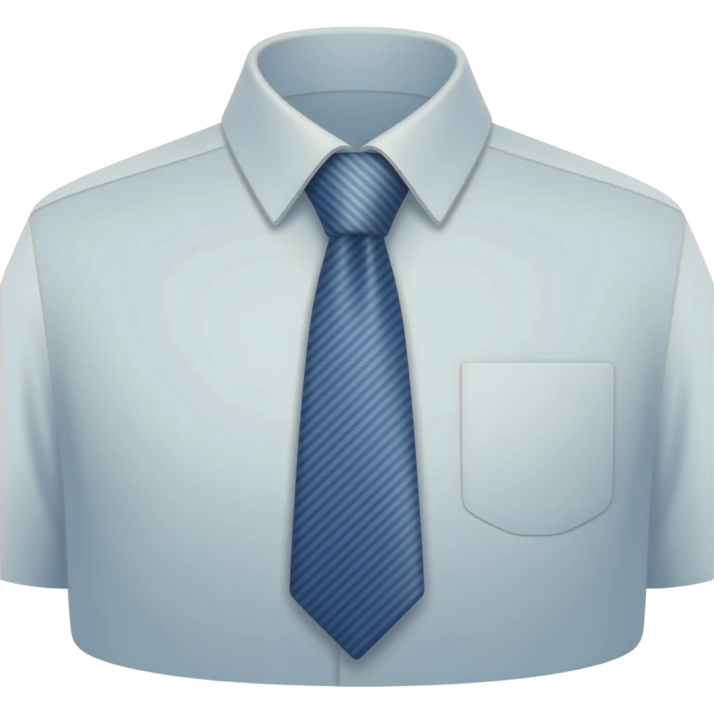just a short plain blue worker tie with no shirt emoji