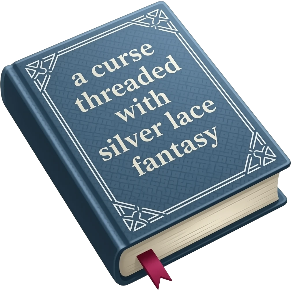 a book w/ the title a curce threded w/ siver lace fanticy emoji