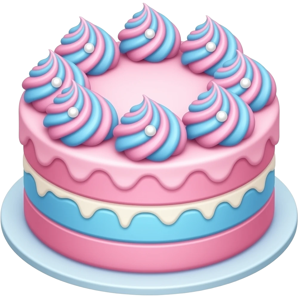 Pink and blue cake emoji
