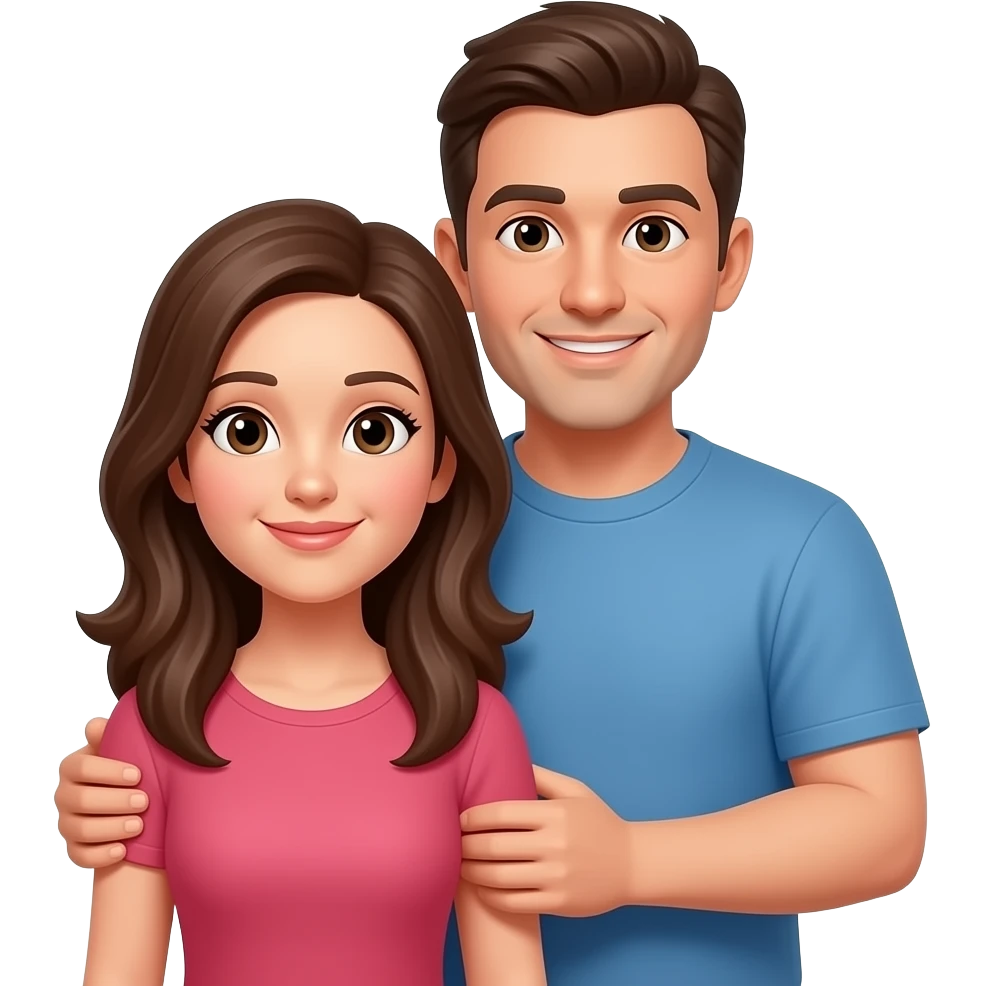 man staat recht achter vrouw met armen om haar heen emoji