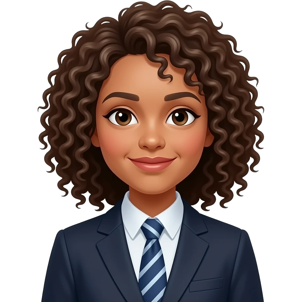 abogada chica con el pelo rizado emoji