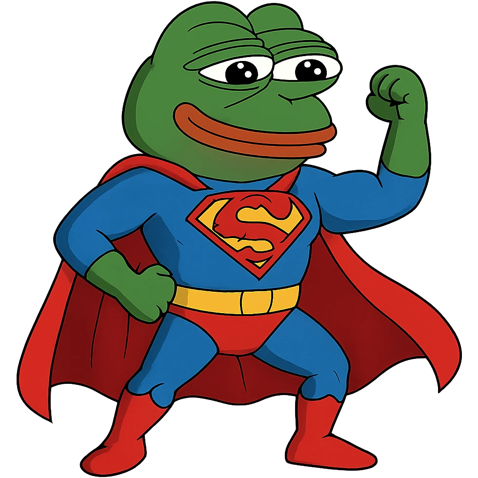pepe the frog as a superhero emoji