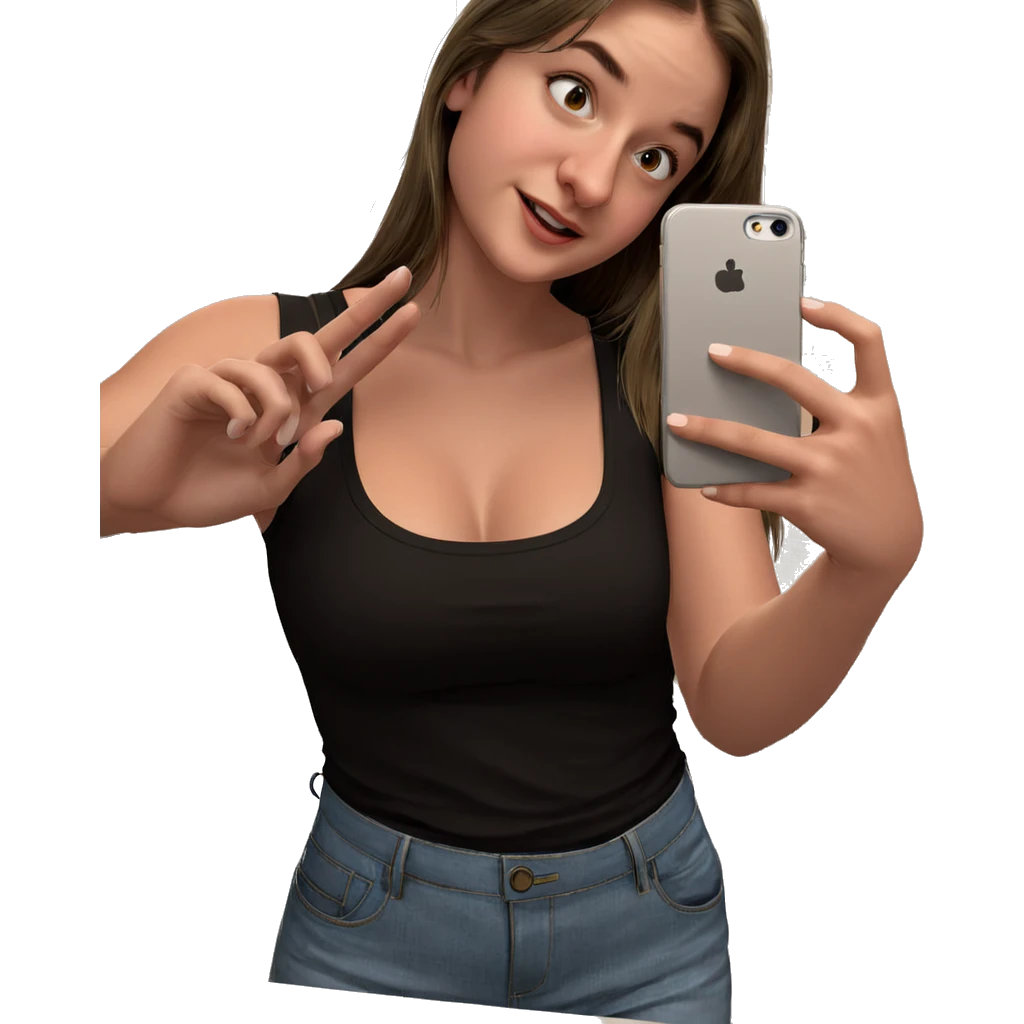 girl taking selfie in bathroom emoji