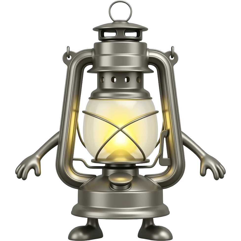 A lantern with legs and arms emoji