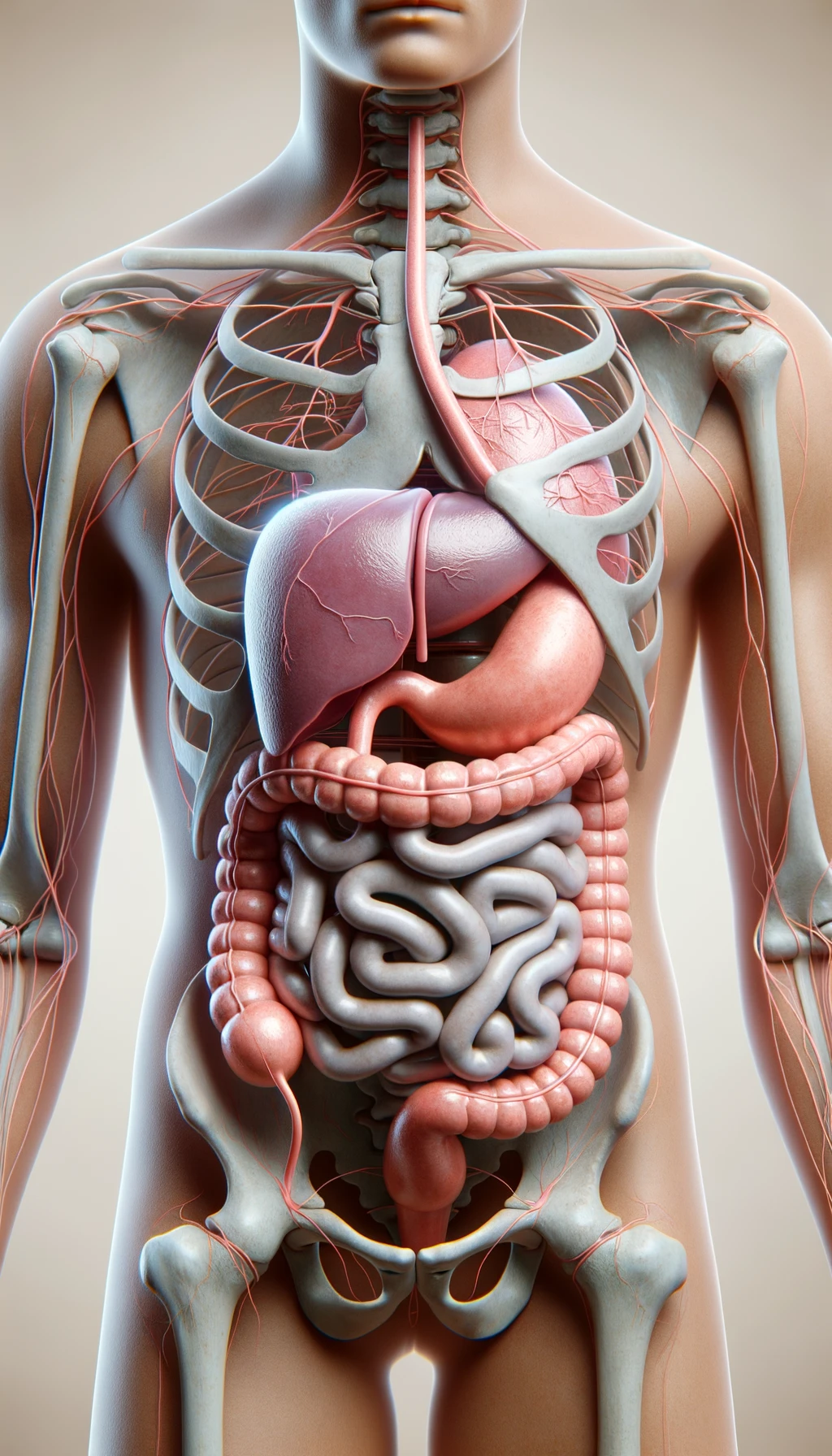 cistifellea umana anatomica realistica e intestino sono collegati nel dolore, sfondo chiaro emoji
