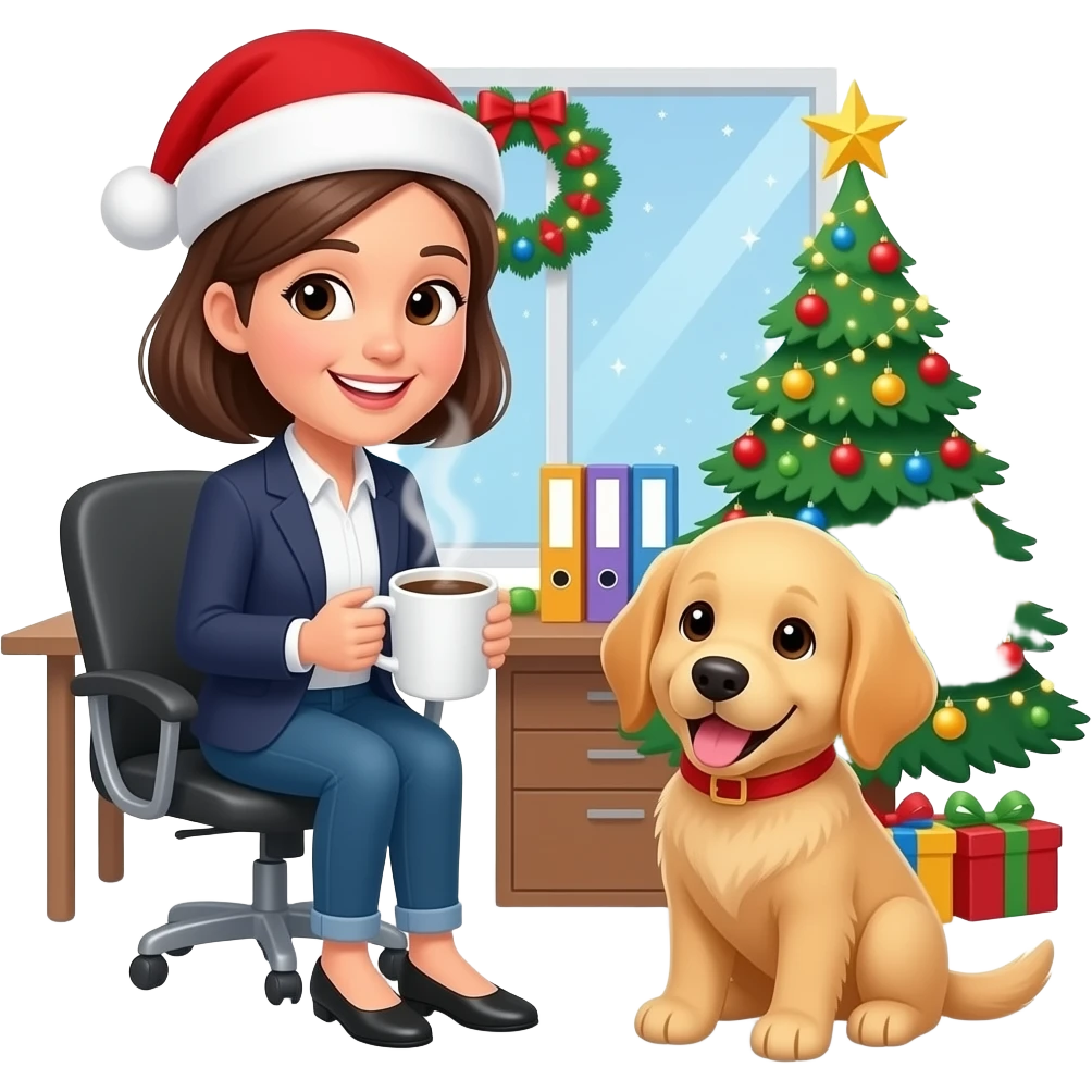 Christmas event planner, coffee drinker, loves golden retriever puppies emoji