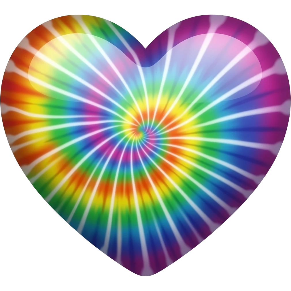 Rainbow tie dye heart emoji