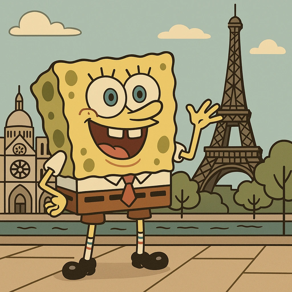 spongebob in paris emoji