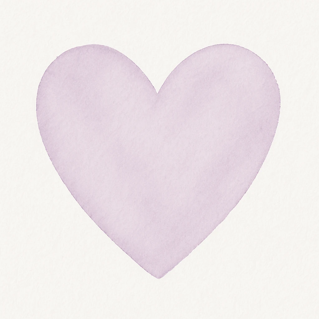 a heart in pastel purple, soft and simple, no text, clean background emoji