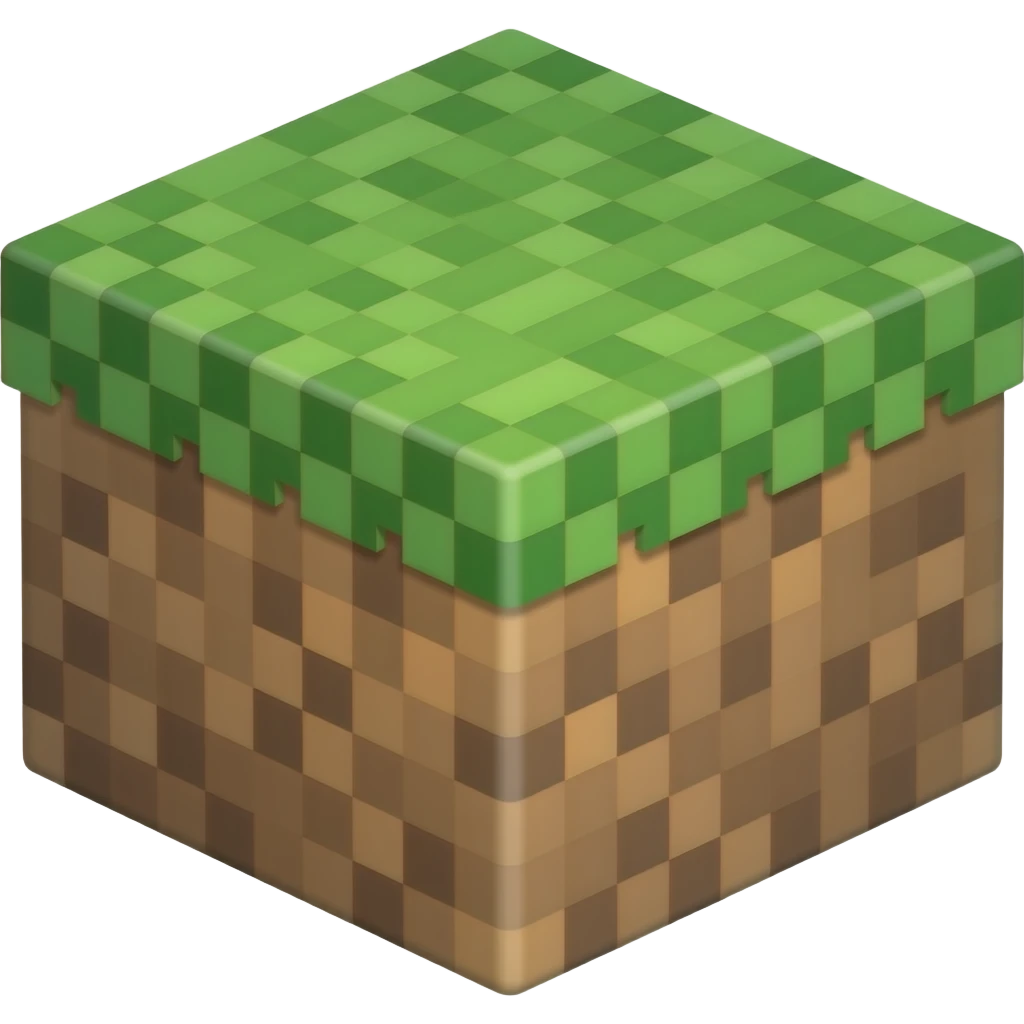 A minecraft grass block emoji