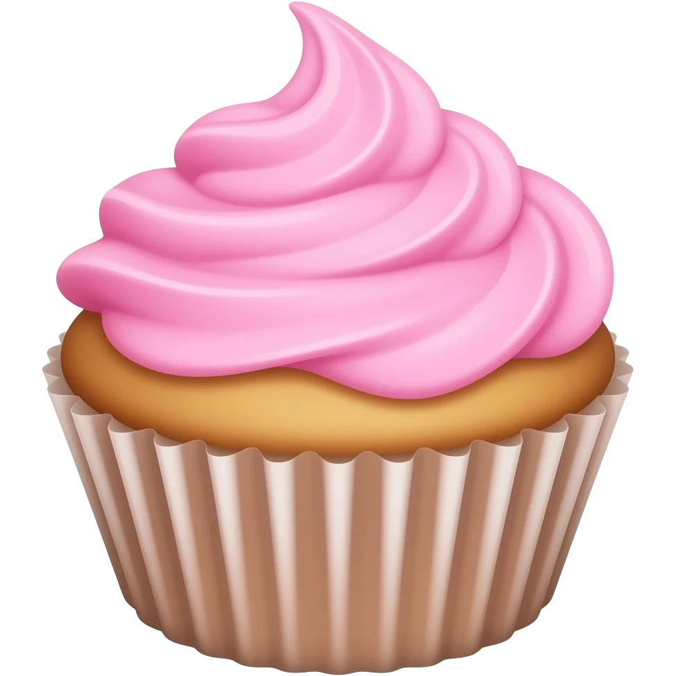 Cupcake with pink icing emoji