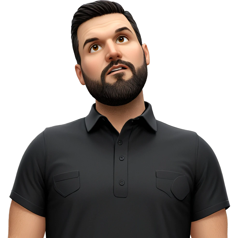 bearded boy in black shirt emoji