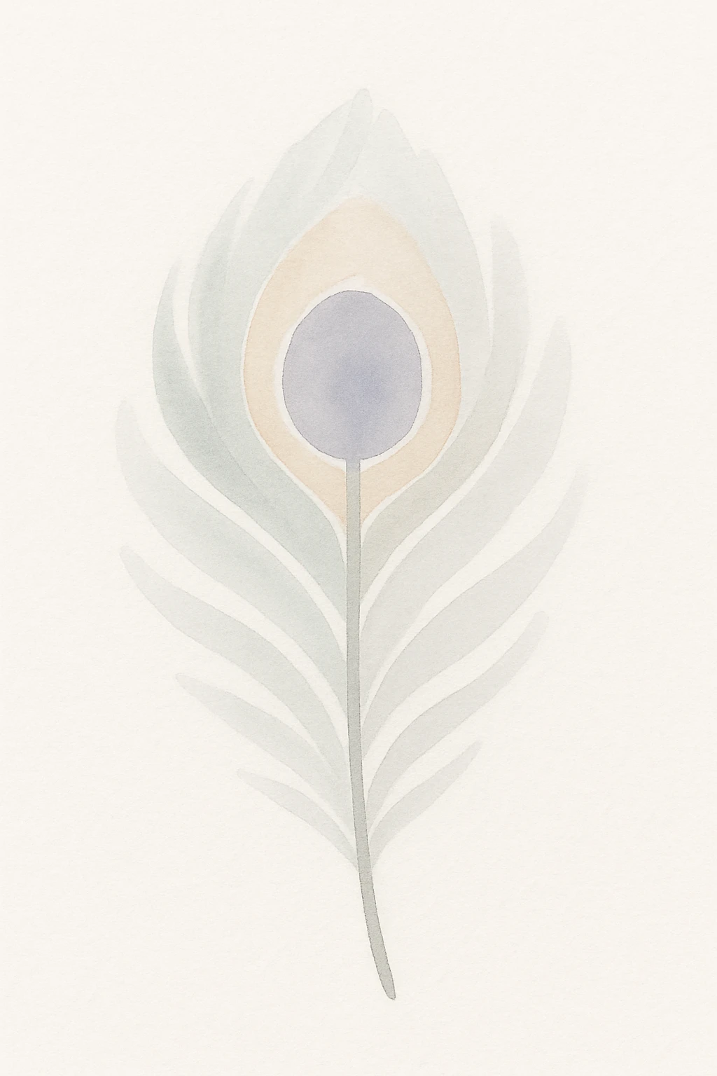 peacock feather, watercolor effect, soft edges emoji