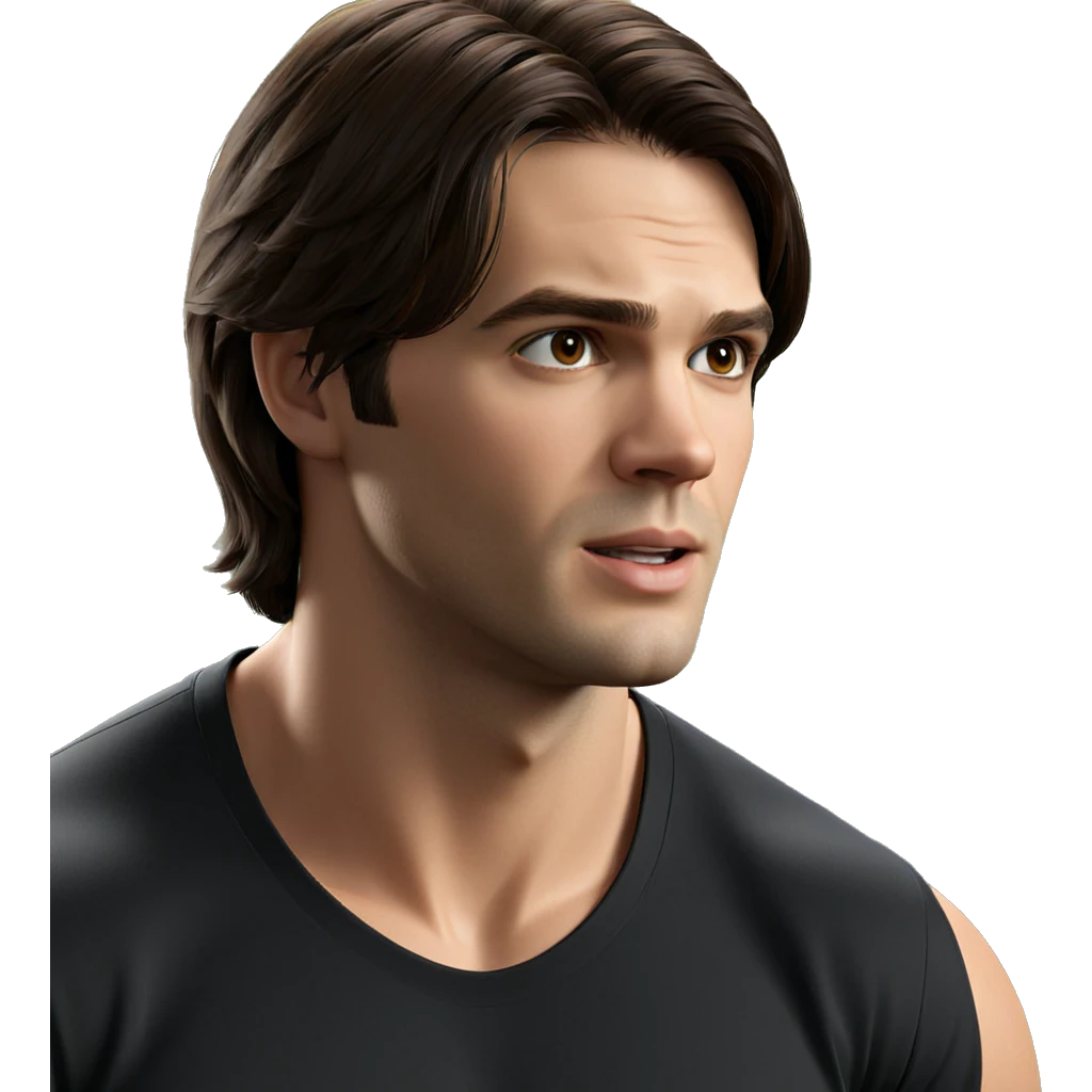 male in black shirt emoji
