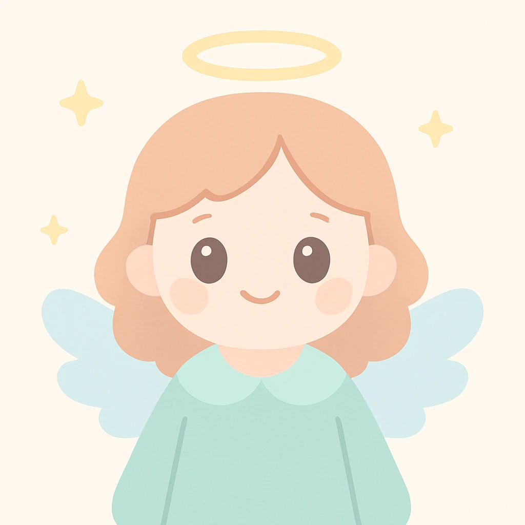 angel girl, big eyes, cute expression emoji