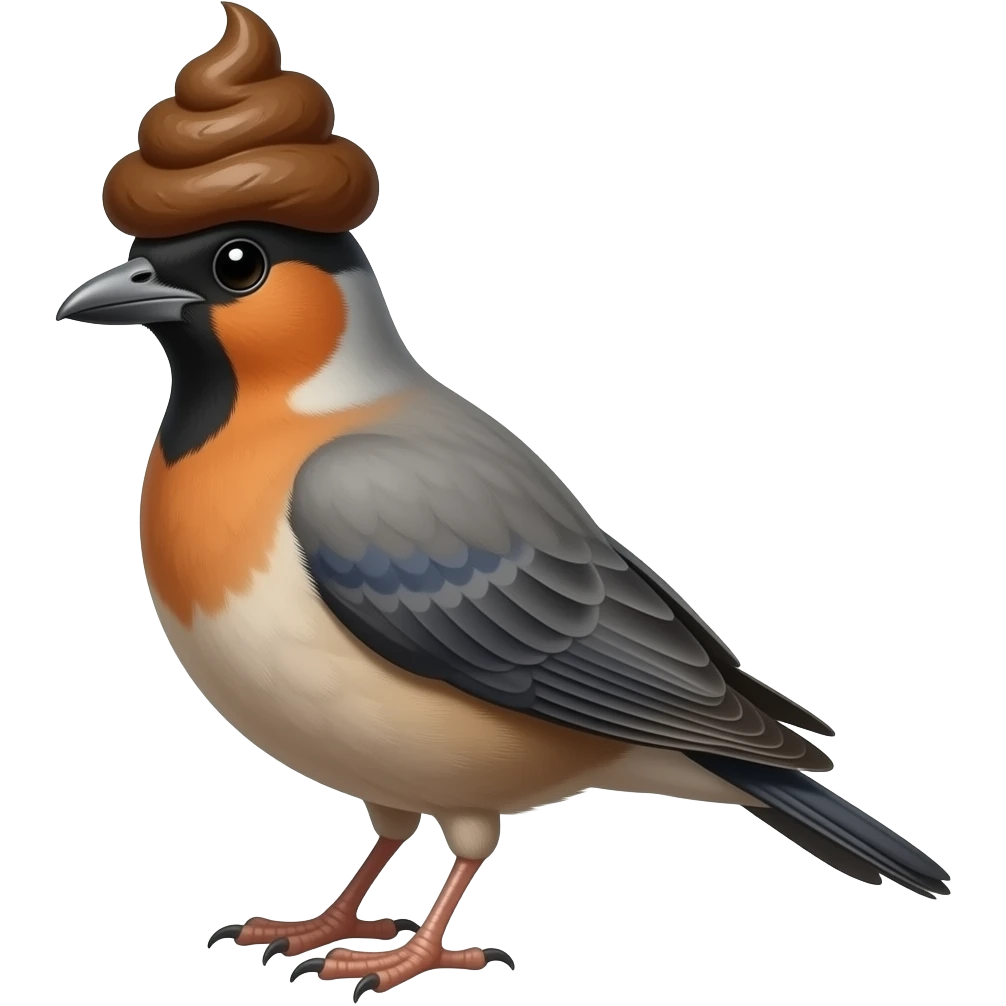 Replace the birds head with poop emoji