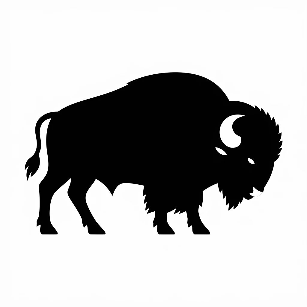 Buffalo icon black silhouette emoji