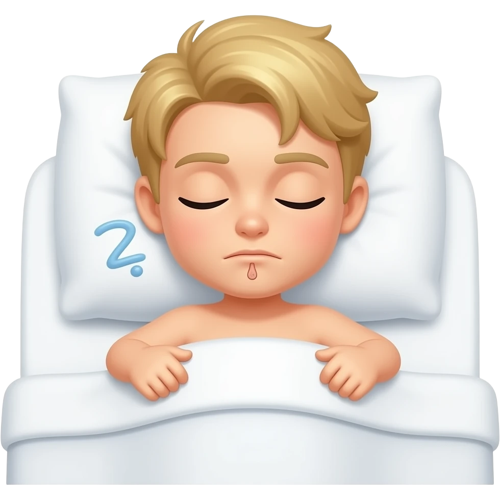 Sleeping in bed, blonde  hair and and have my penis hard emoji