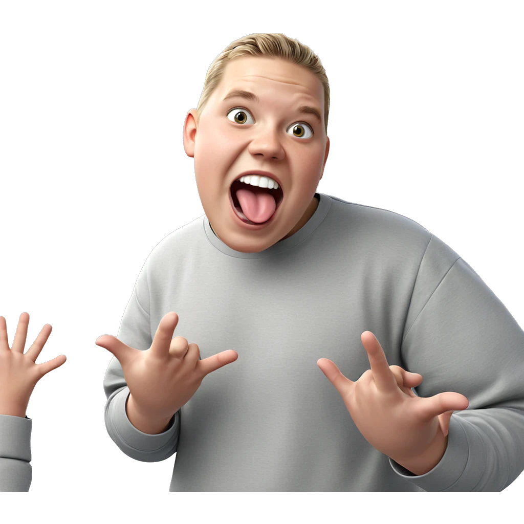 playful boy with tongue out emoji