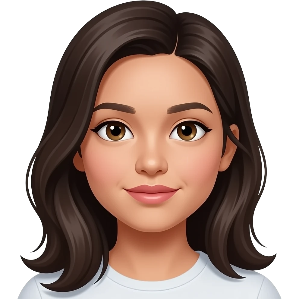 25 year old filipino girl closed lips long hair open eyes emoji