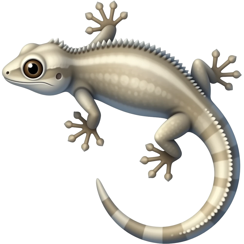 white outline of crested gecko emoji